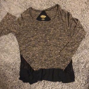 Black high-low sweater